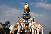 Bangkok. The white elephant, symbol of Siam, as depicted outside the Grand Palace. 
